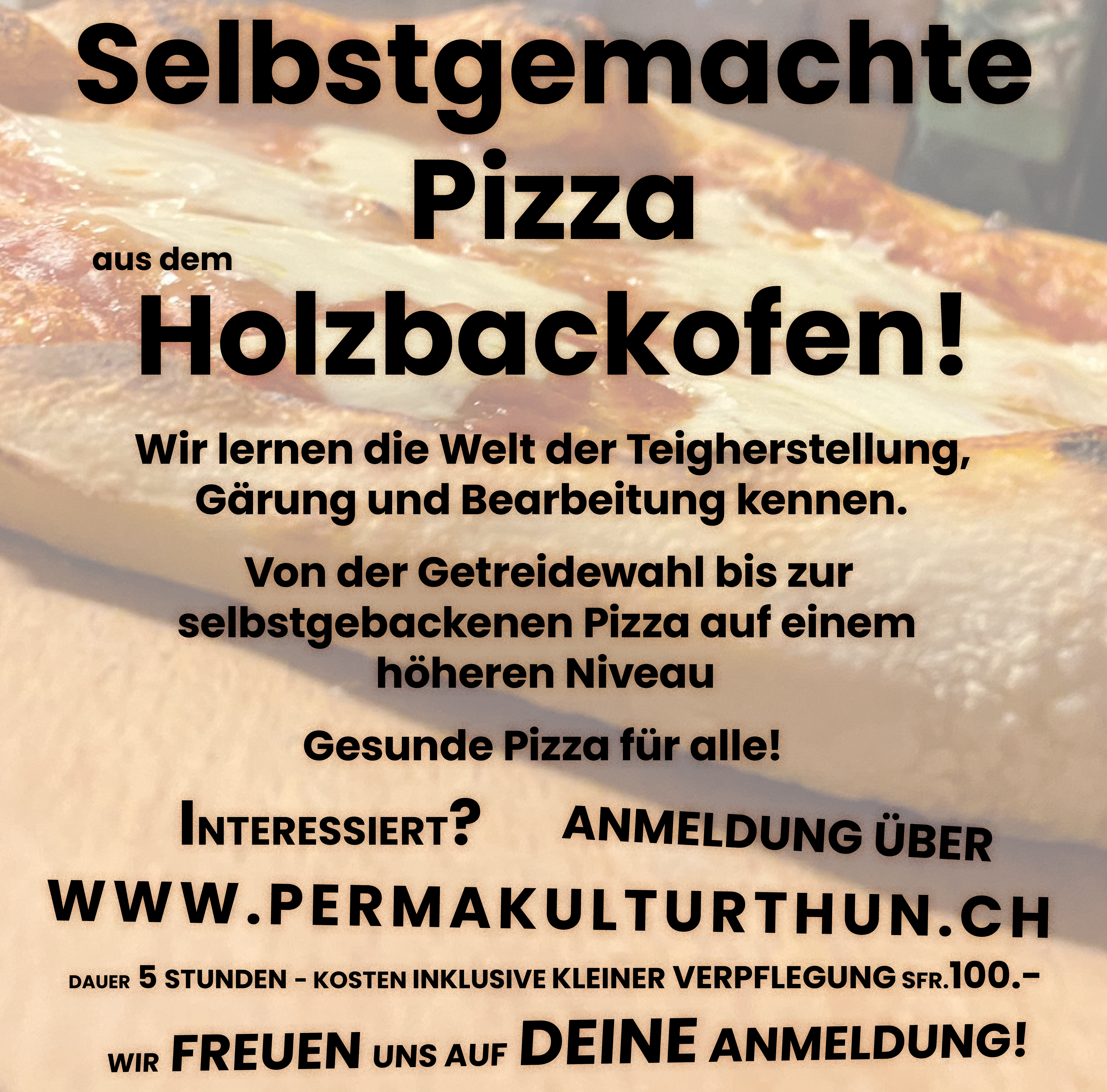 Pizza-Workshop Plakat zum Pizza-Workshop